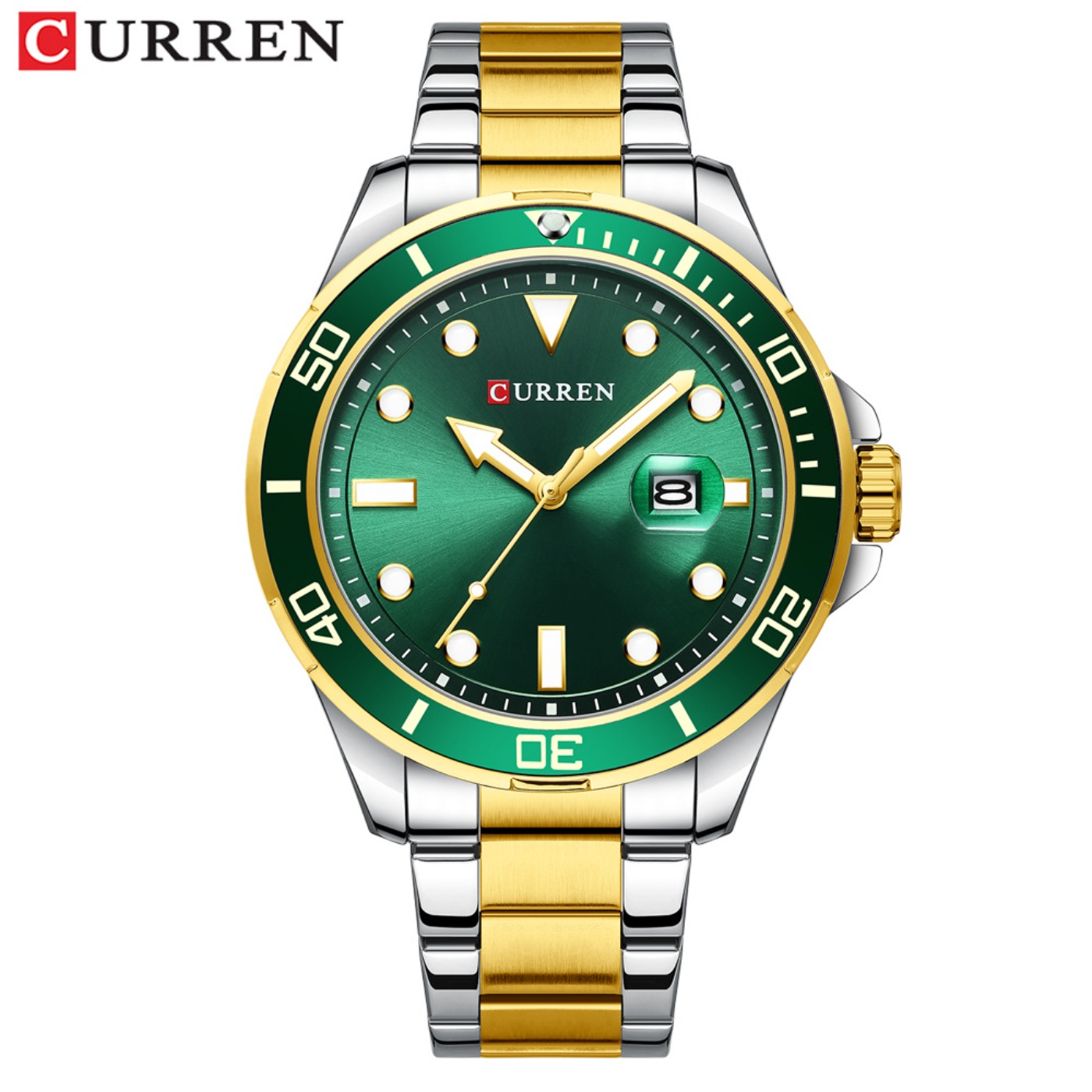 Luxury Watch Men - CURREN New Green Water Ghost Series