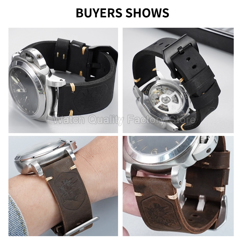 Black Brown 20 22 24 26mm Flat - đánh giá và giá Luxury Watch Panerai